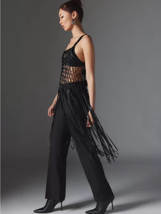 Urban Outfitters Tops - NWT Urban Outfitters Ribbon Bow Fringe Top. OS